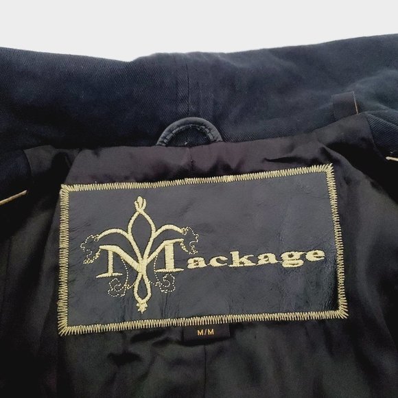 MACKAGE Black Cotton Genuine Leather Utility Jacke - Picture 8 of 11